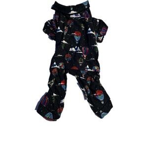 Christmas Dog Pajamas Navy Blue Flannel w/ Hot Air Ballons and Candy Canes sz M